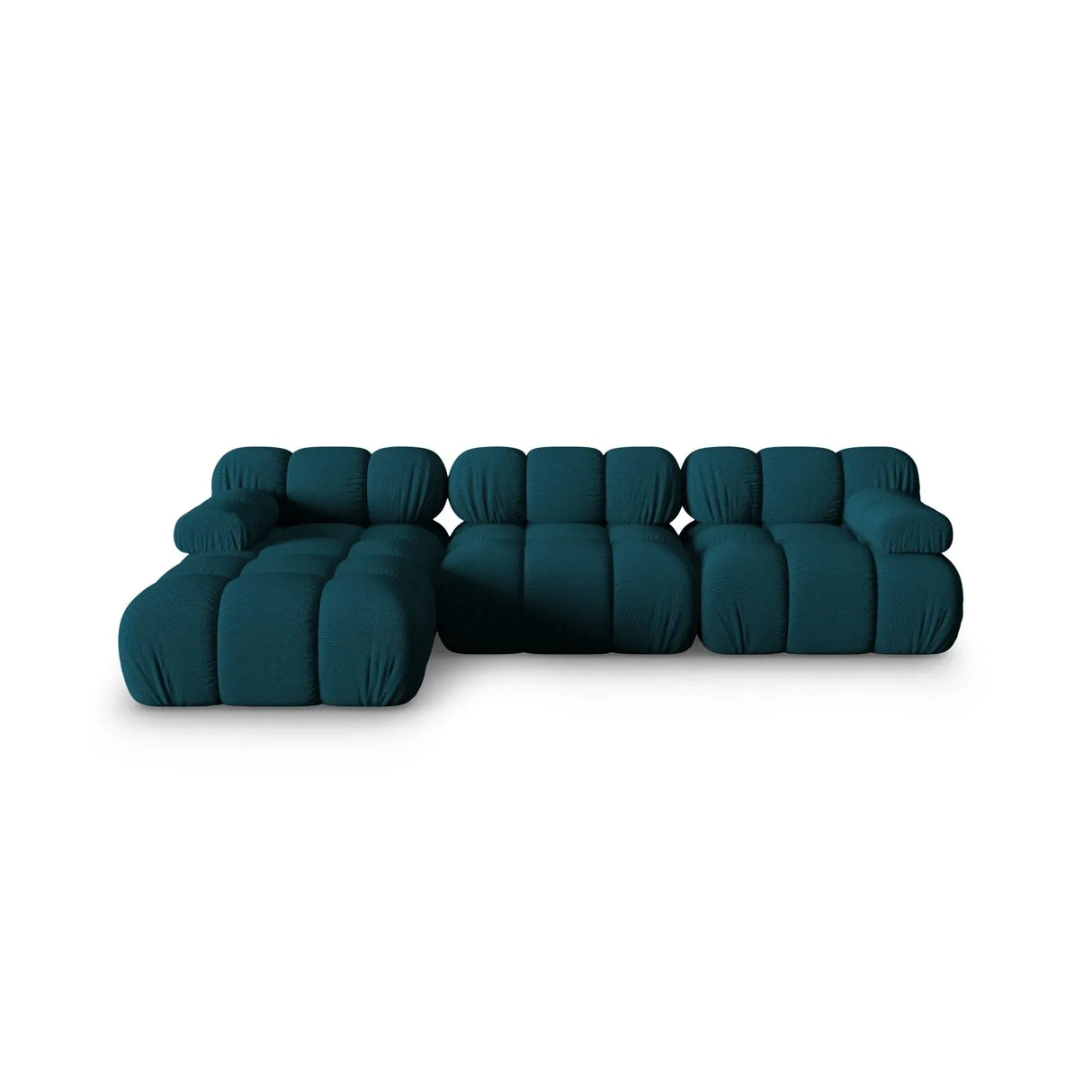 Bellis Modulares 4-Sitzer Sofa Chaise Longue Links mit Samtbezug oder 3D-Stoff, 282 cm - ZEN ZONE Furniture