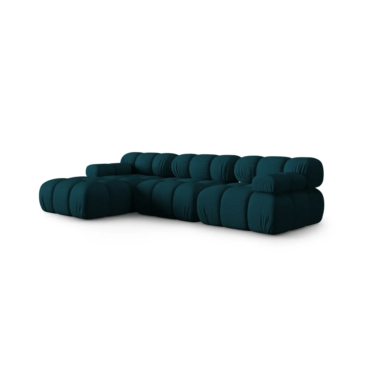 Bellis Modulares 4-Sitzer Sofa Chaise Longue Links mit Samtbezug oder 3D-Stoff, 282 cm - ZEN ZONE Furniture