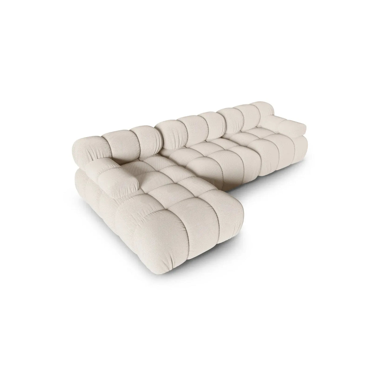 Bellis Modulares 4-Sitzer Sofa Chaise Longue Links mit Samtbezug oder 3D-Stoff, 282 cm - ZEN ZONE Furniture