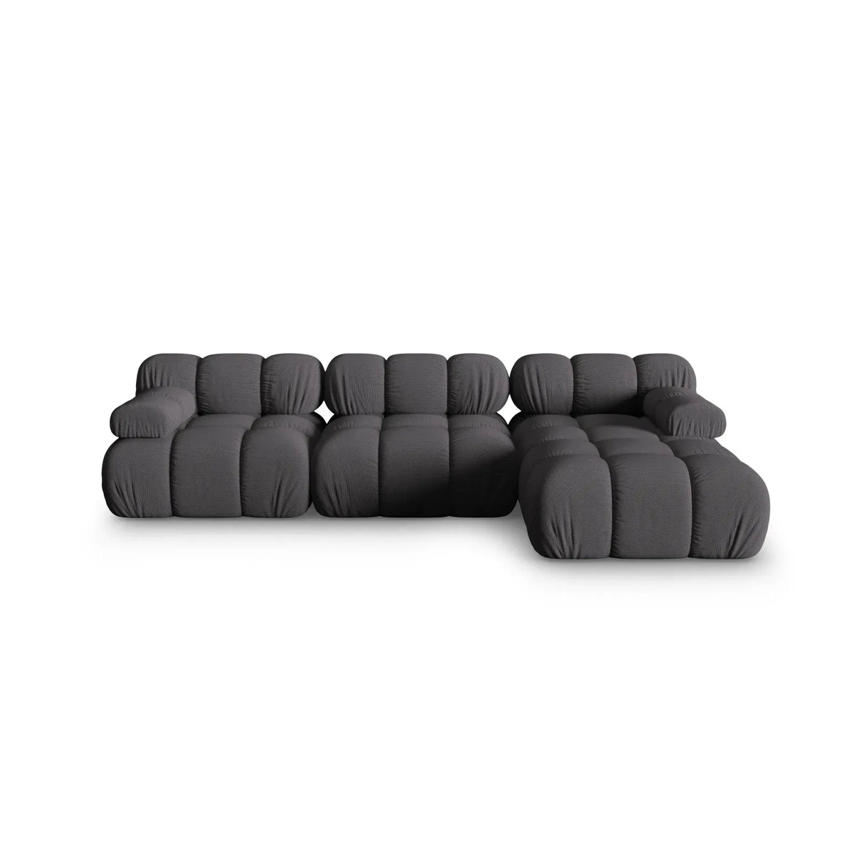 Bellis Modulares 4-Sitzer Sofa Chaise Longue Rechts mit Samtbezug oder 3D-Stoff, 282 cm - ZEN ZONE Furniture
