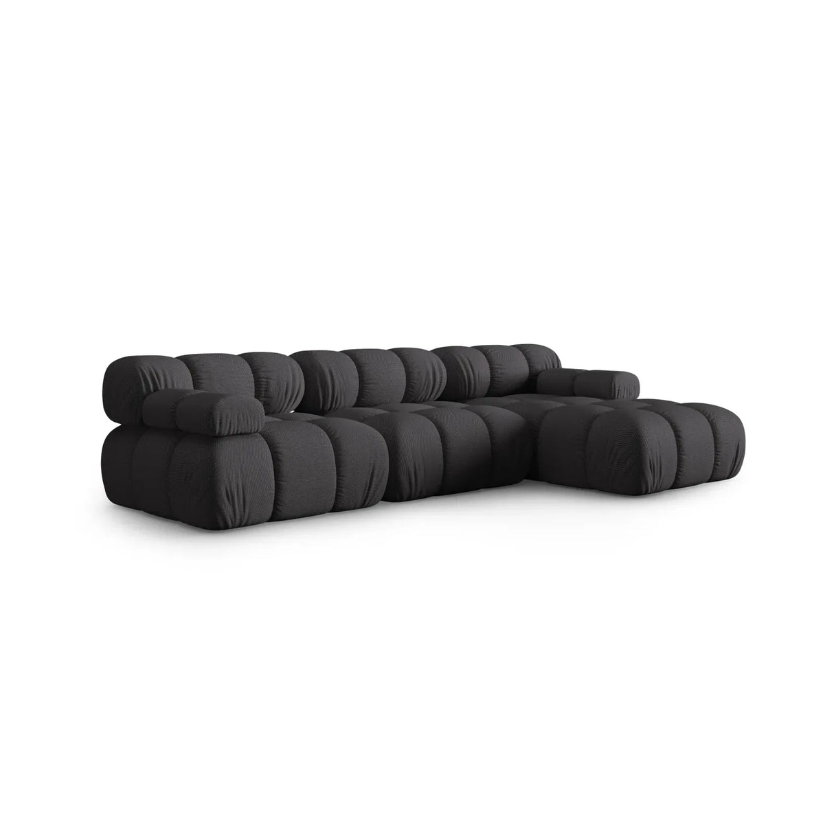 Bellis Modulares 4-Sitzer Sofa Chaise Longue Rechts mit Samtbezug oder 3D-Stoff, 282 cm - ZEN ZONE Furniture