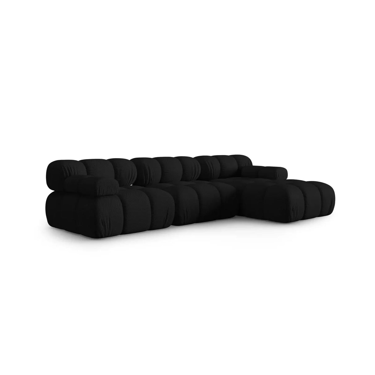 Bellis Modulares 4-Sitzer Sofa Chaise Longue Rechts mit Samtbezug oder 3D-Stoff, 282 cm - ZEN ZONE Furniture