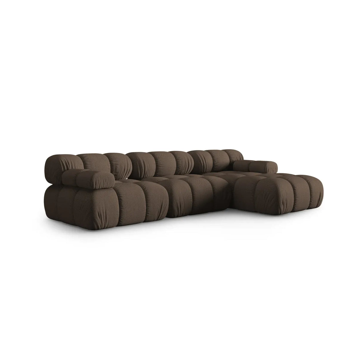 Bellis Modulares 4-Sitzer Sofa Chaise Longue Rechts mit Samtbezug oder 3D-Stoff, 282 cm - ZEN ZONE Furniture