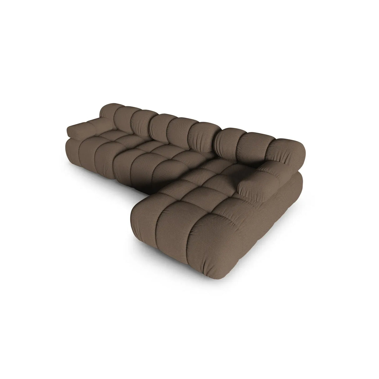Bellis Modulares 4-Sitzer Sofa Chaise Longue Rechts mit Samtbezug oder 3D-Stoff, 282 cm - ZEN ZONE Furniture