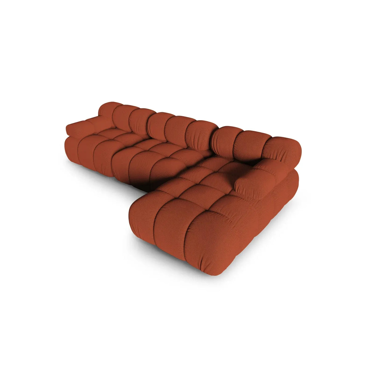 Bellis Modulares 4-Sitzer Sofa Chaise Longue Rechts mit Samtbezug oder 3D-Stoff, 282 cm - ZEN ZONE Furniture