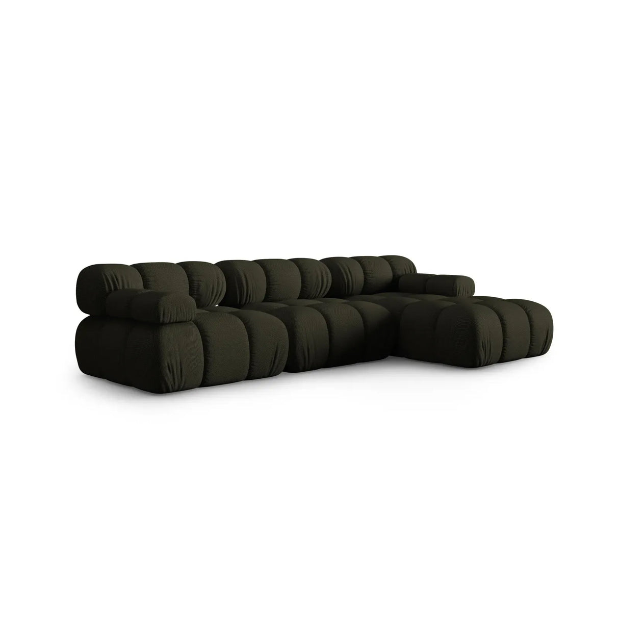 Bellis Modulares 4-Sitzer Sofa Chaise Longue Rechts mit Samtbezug oder 3D-Stoff, 282 cm - ZEN ZONE Furniture