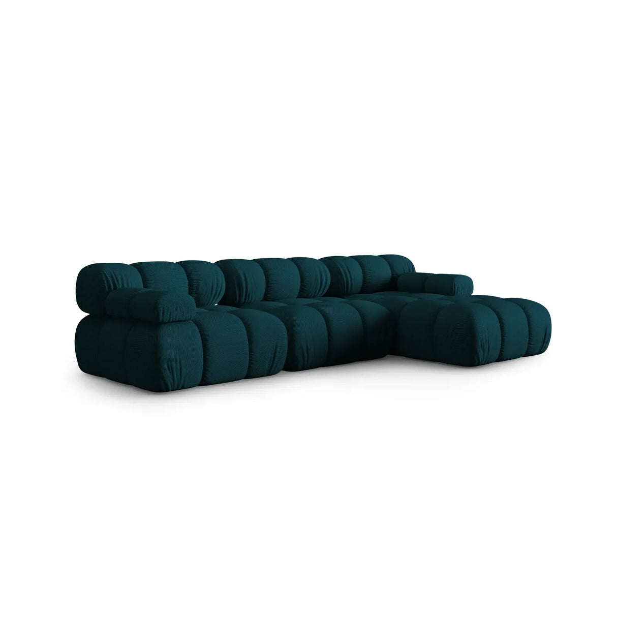 Bellis Modulares 4-Sitzer Sofa Chaise Longue Rechts mit Samtbezug oder 3D-Stoff, 282 cm - ZEN ZONE Furniture