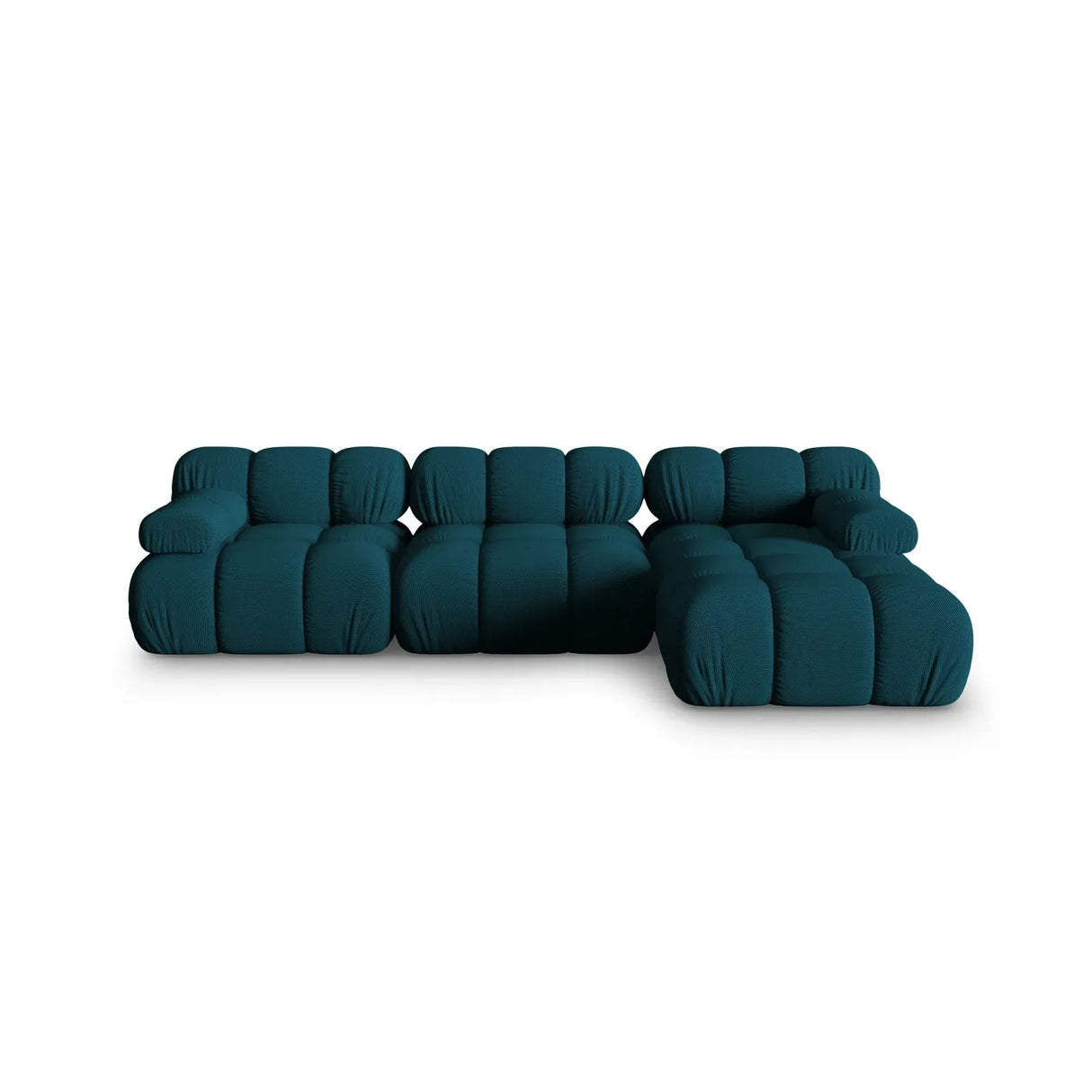 Bellis Modulares 4-Sitzer Sofa Chaise Longue Rechts mit Samtbezug oder 3D-Stoff, 282 cm - ZEN ZONE Furniture