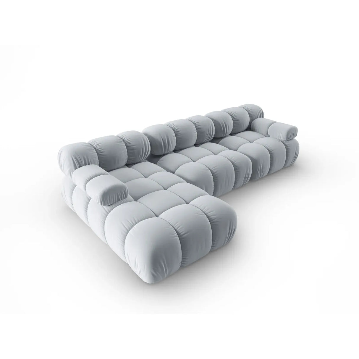 Bellis Modulares 4-Sitzer Sofa Chaise Longue Links mit Samtbezug oder 3D-Stoff, 282 cm - ZEN ZONE Furniture