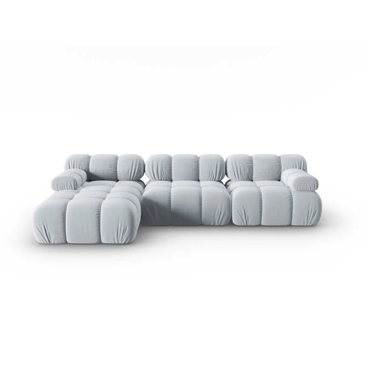 Bellis Modulares 4-Sitzer Sofa Chaise Longue Links mit Samtbezug oder 3D-Stoff, 282 cm - ZEN ZONE Furniture