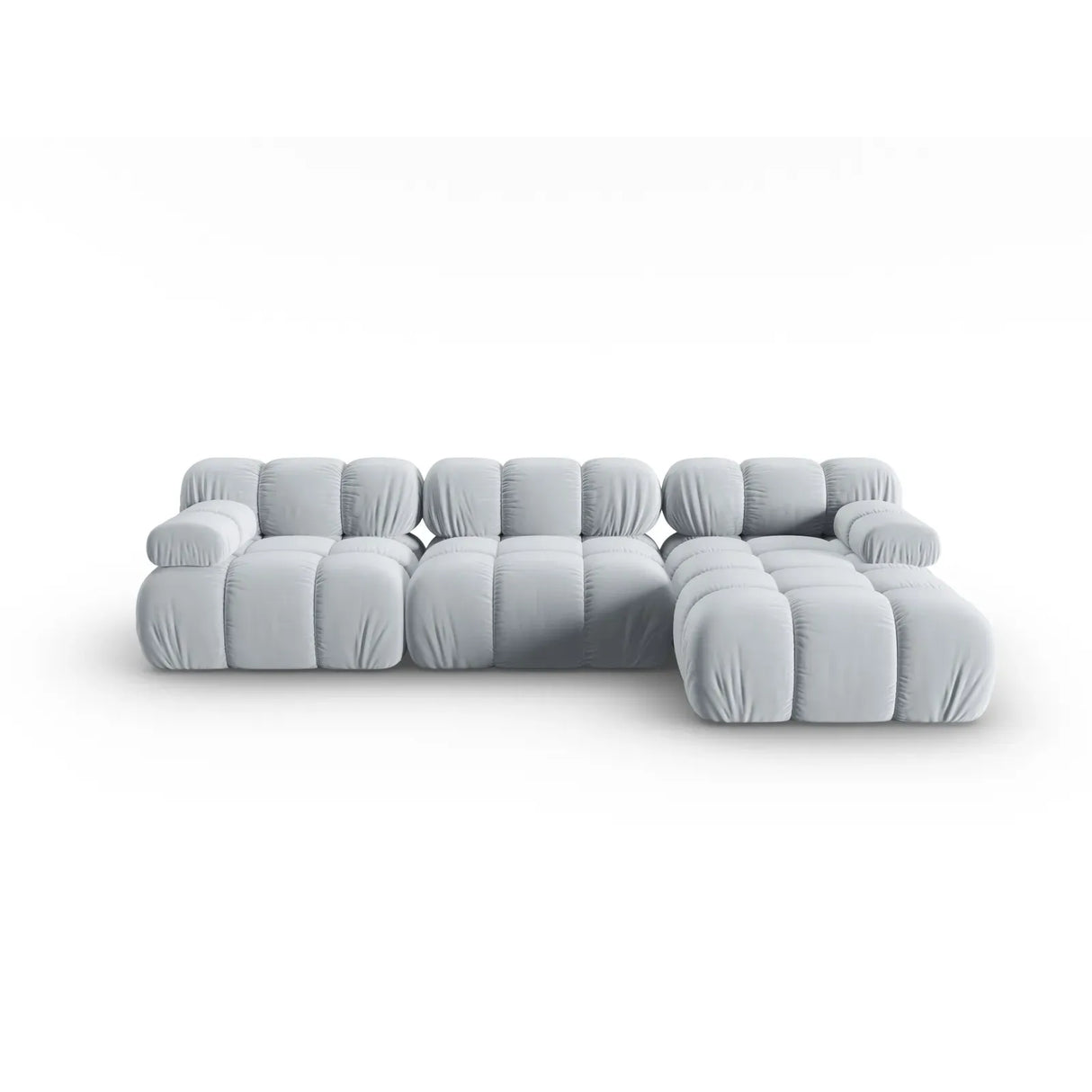 Bellis Modulares 4-Sitzer Sofa Chaise Longue Rechts mit Samtbezug oder 3D-Stoff, 282 cm - ZEN ZONE Furniture