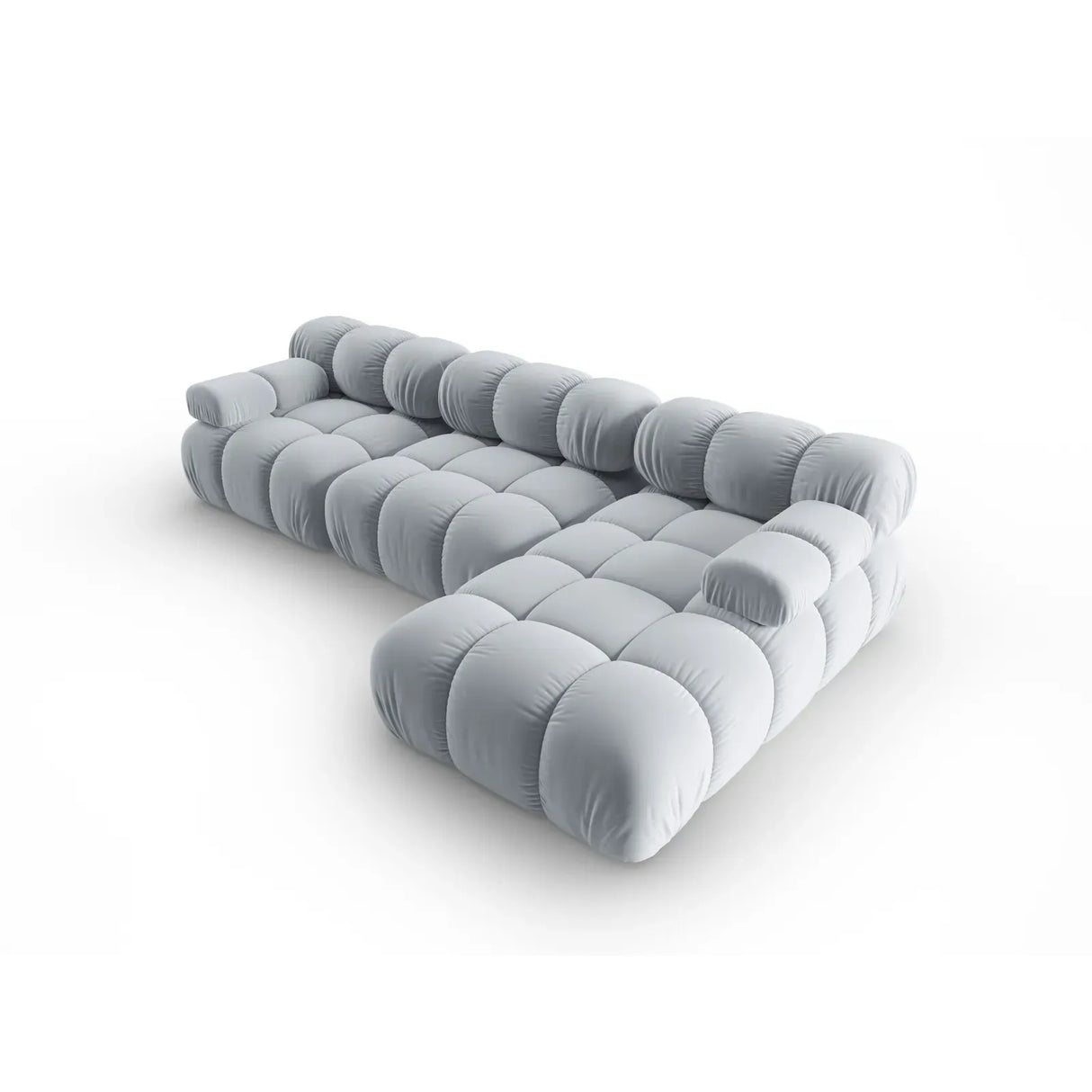 Bellis Modulares 4-Sitzer Sofa Chaise Longue Rechts mit Samtbezug oder 3D-Stoff, 282 cm - ZEN ZONE Furniture