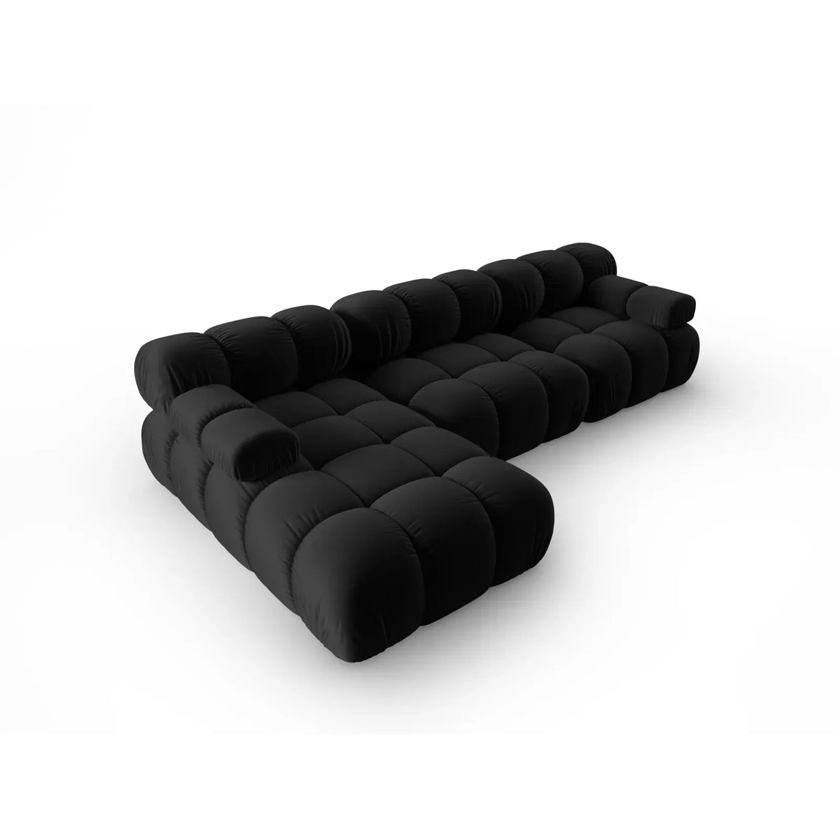 Bellis Modulares 4-Sitzer Sofa Chaise Longue Links mit Samtbezug oder 3D-Stoff, 282 cm - ZEN ZONE Furniture