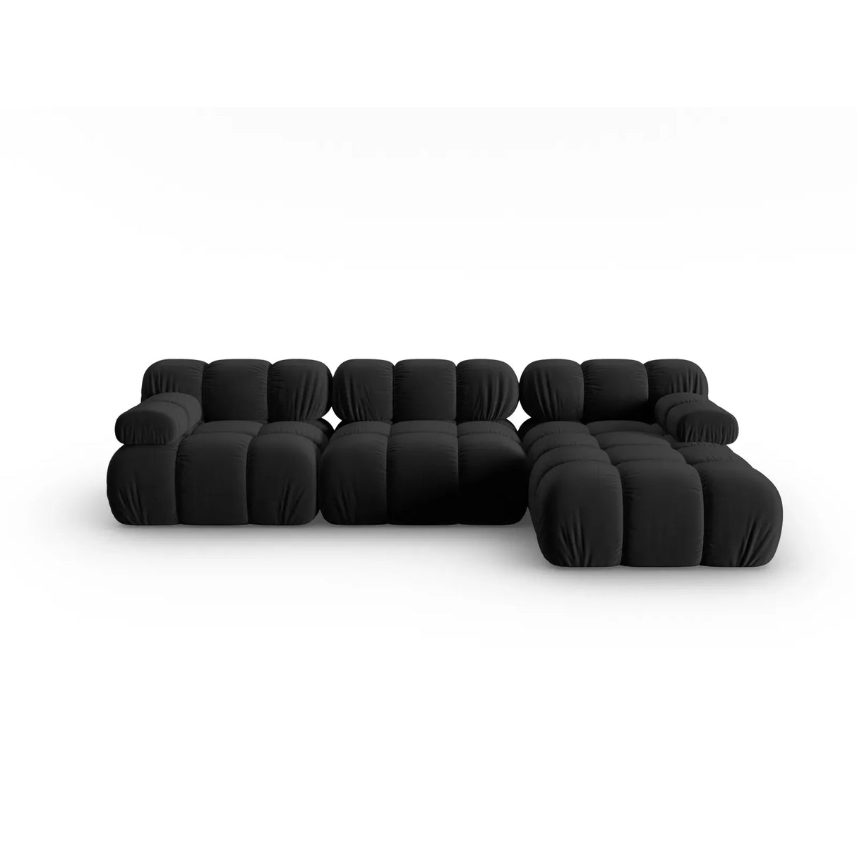 Bellis Modulares 4-Sitzer Sofa Chaise Longue Rechts mit Samtbezug oder 3D-Stoff, 282 cm - ZEN ZONE Furniture