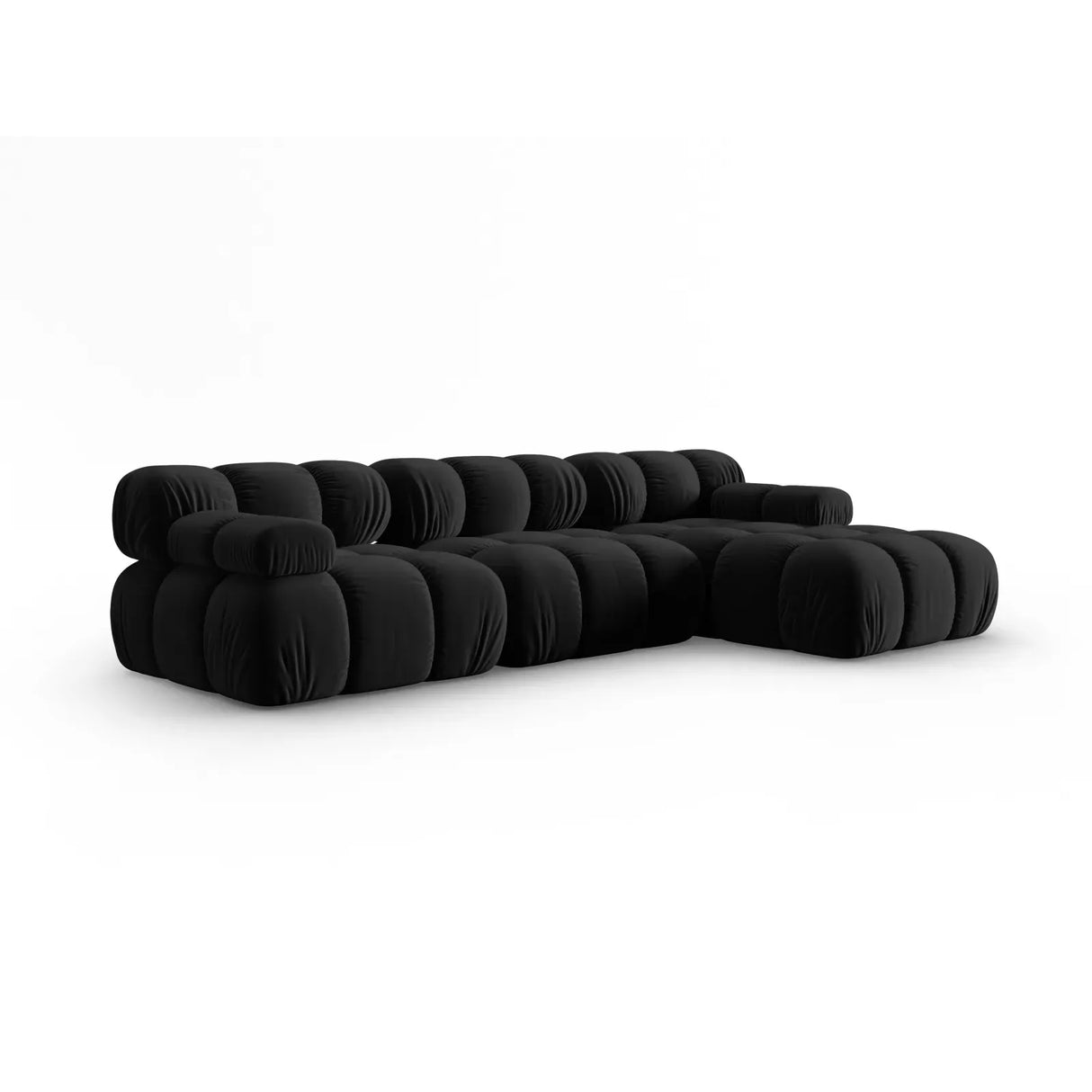 Bellis Modulares 4-Sitzer Sofa Chaise Longue Rechts mit Samtbezug oder 3D-Stoff, 282 cm - ZEN ZONE Furniture