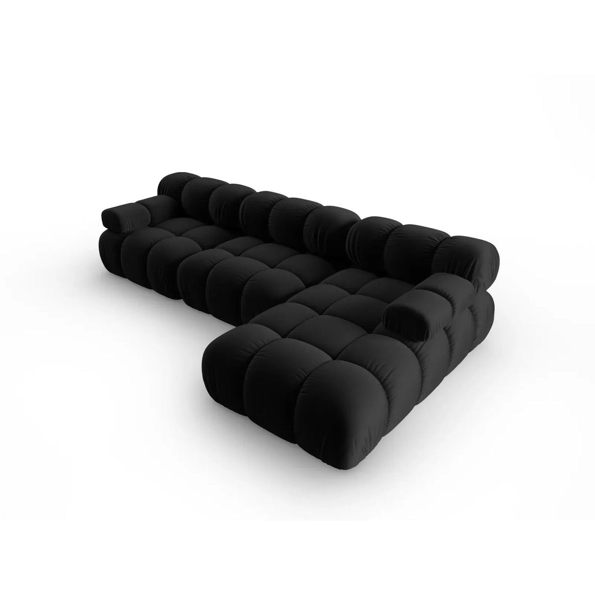 Bellis Modulares 4-Sitzer Sofa Chaise Longue Rechts mit Samtbezug oder 3D-Stoff, 282 cm - ZEN ZONE Furniture