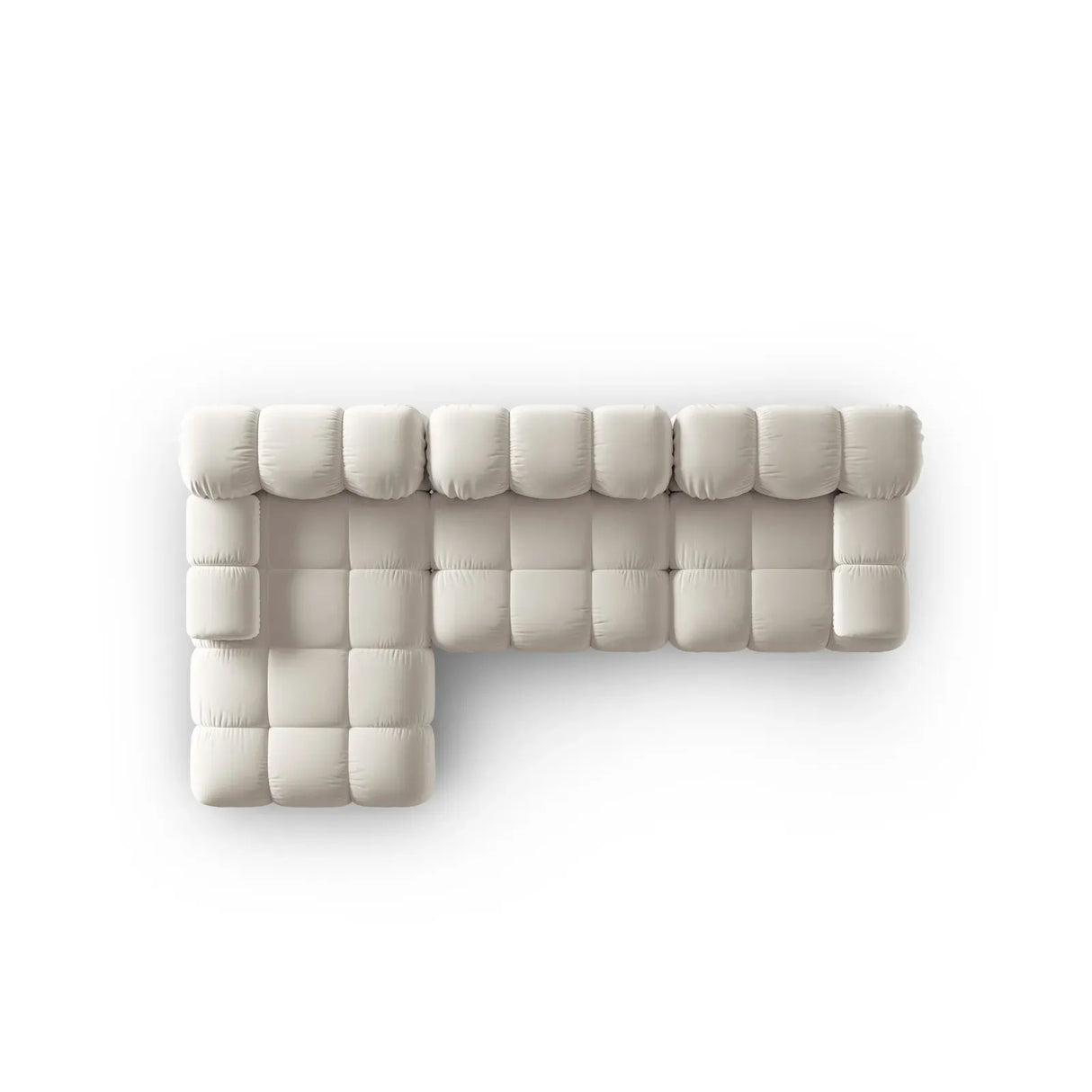 Bellis Modulares 4-Sitzer Sofa Chaise Longue Links mit Samtbezug oder 3D-Stoff, 282 cm - ZEN ZONE Furniture