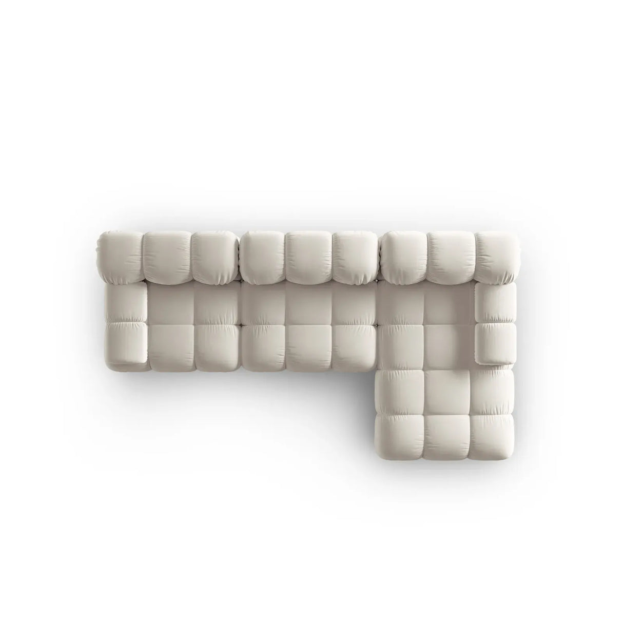 Bellis Modulares 4-Sitzer Sofa Chaise Longue Rechts mit Samtbezug oder 3D-Stoff, 282 cm - ZEN ZONE Furniture