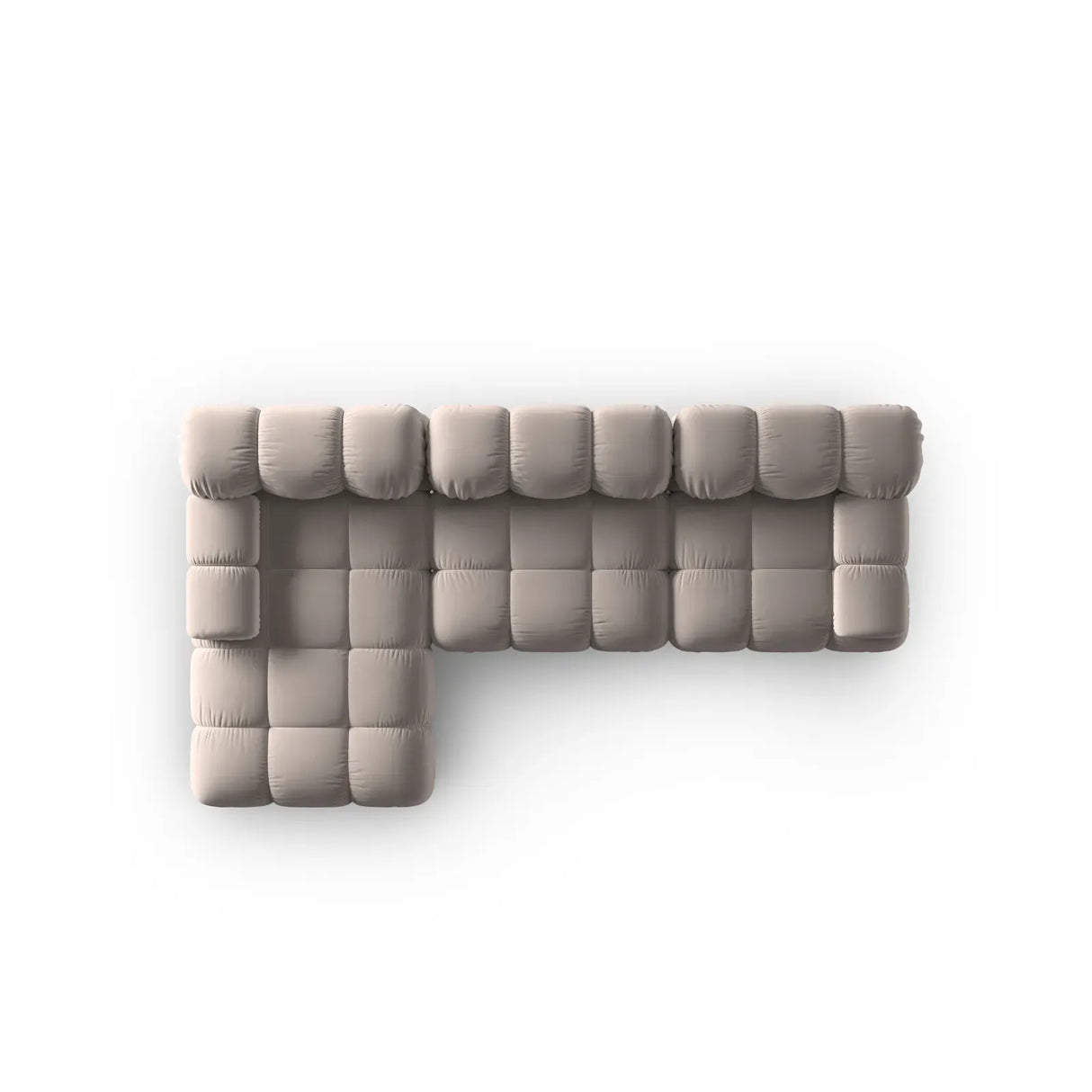 Bellis Modulares 4-Sitzer Sofa Chaise Longue Links mit Samtbezug oder 3D-Stoff, 282 cm - ZEN ZONE Furniture