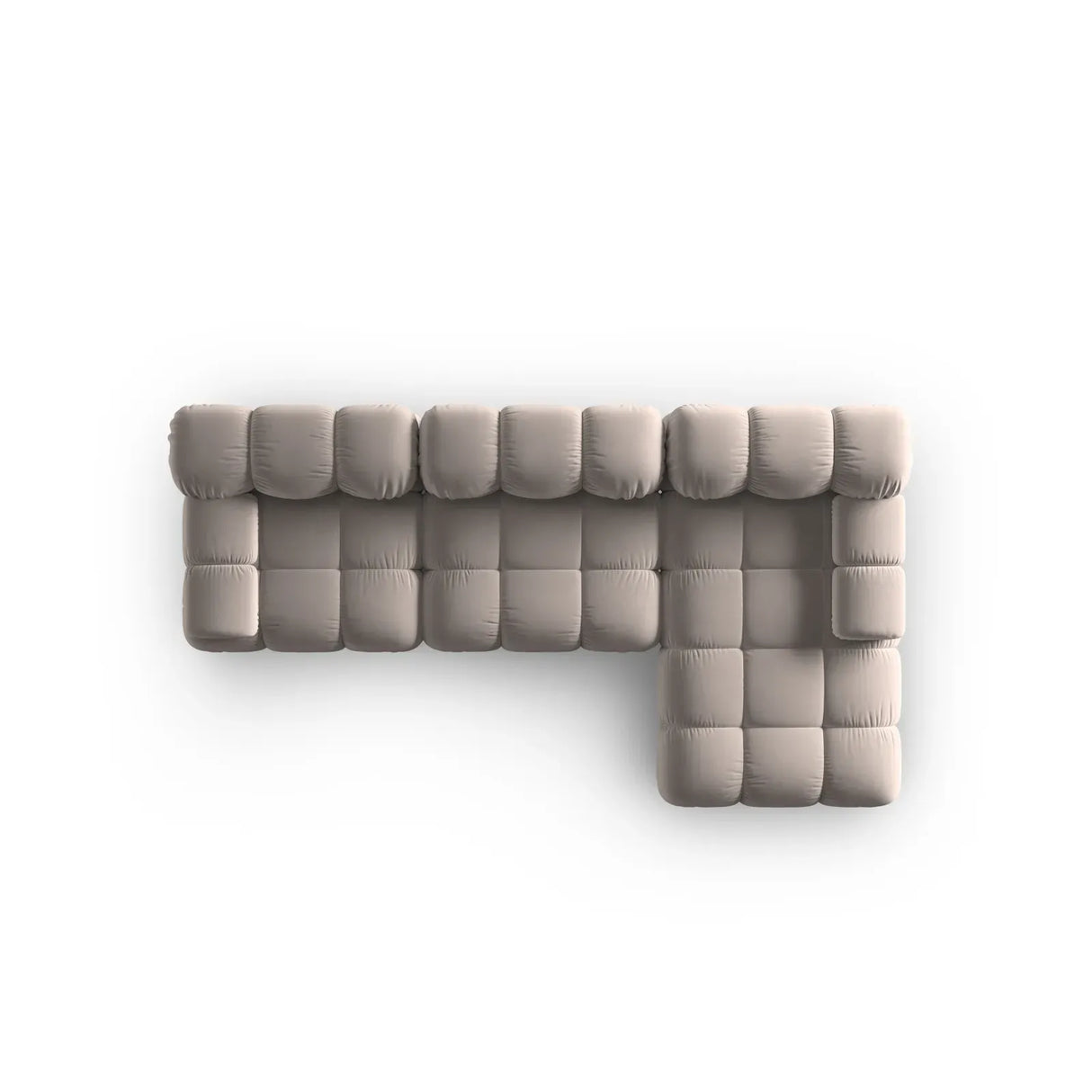 Bellis Modulares 4-Sitzer Sofa Chaise Longue Rechts mit Samtbezug oder 3D-Stoff, 282 cm - ZEN ZONE Furniture