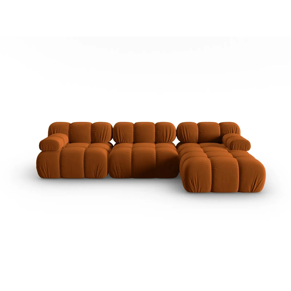 Bellis Modulares 4-Sitzer Sofa Chaise Longue Rechts mit Samtbezug oder 3D-Stoff, 282 cm - ZEN ZONE Furniture