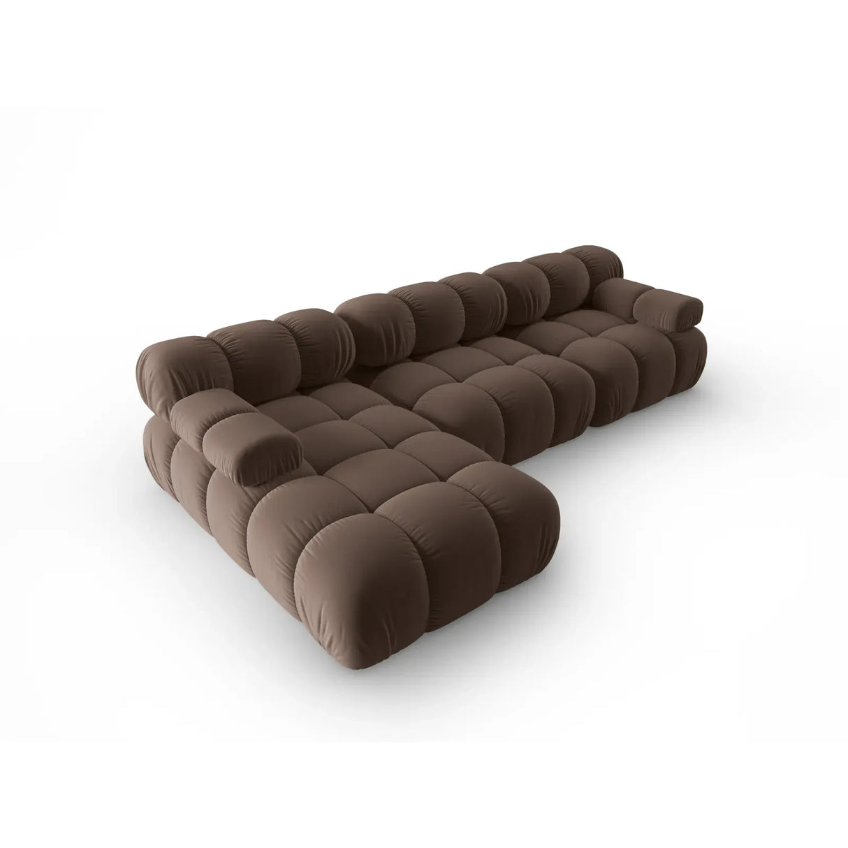 Bellis Modulares 4-Sitzer Sofa Chaise Longue Links mit Samtbezug oder 3D-Stoff, 282 cm - ZEN ZONE Furniture