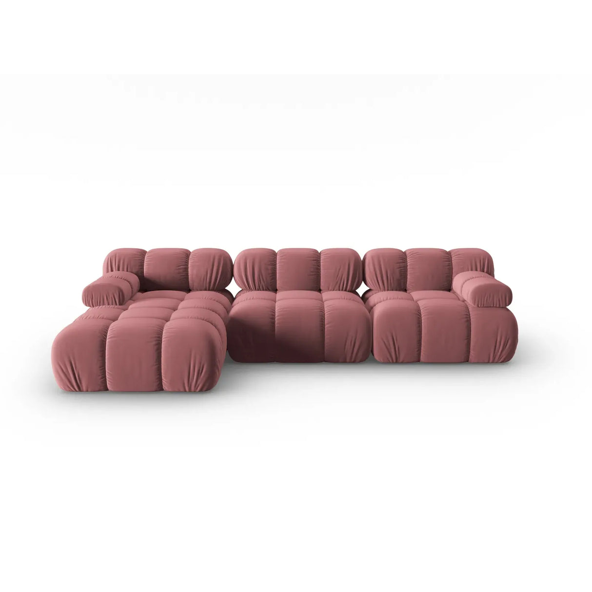 Bellis Modulares 4-Sitzer Sofa Chaise Longue Links mit Samtbezug oder 3D-Stoff, 282 cm - ZEN ZONE Furniture