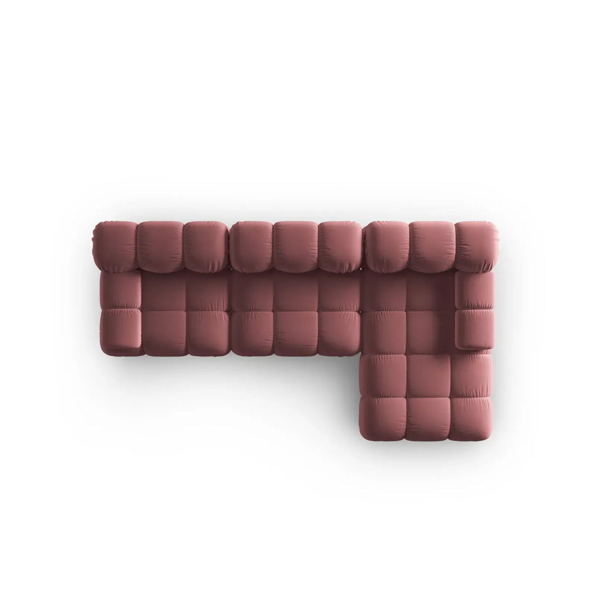 Bellis Modulares 4-Sitzer Sofa Chaise Longue Rechts mit Samtbezug oder 3D-Stoff, 282 cm - ZEN ZONE Furniture