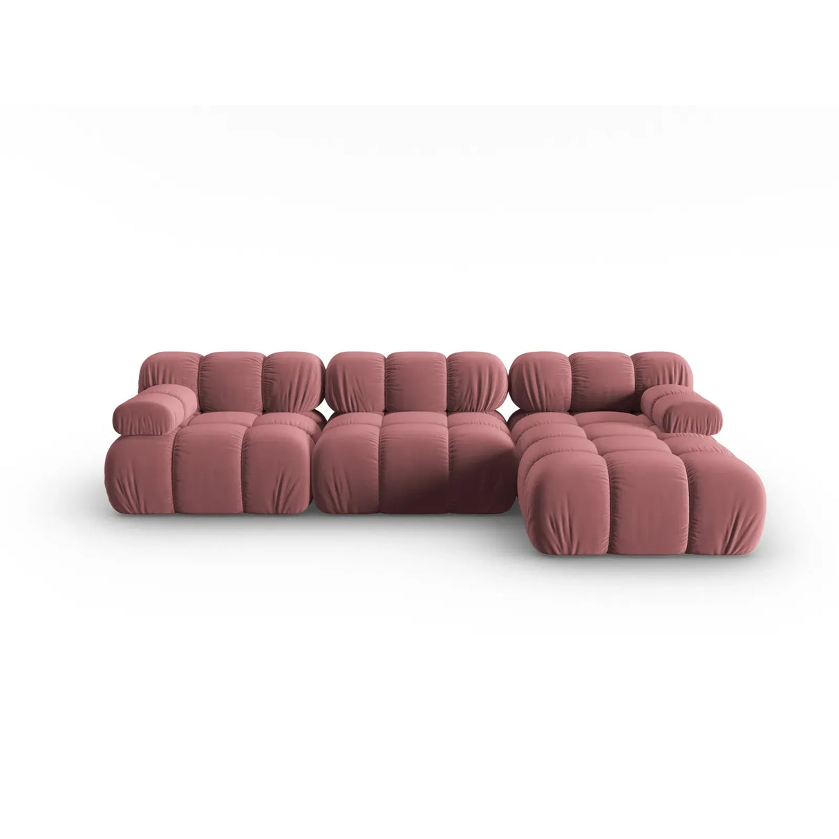 Bellis Modulares 4-Sitzer Sofa Chaise Longue Rechts mit Samtbezug oder 3D-Stoff, 282 cm - ZEN ZONE Furniture