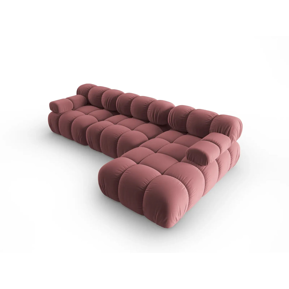 Bellis Modulares 4-Sitzer Sofa Chaise Longue Rechts mit Samtbezug oder 3D-Stoff, 282 cm - ZEN ZONE Furniture