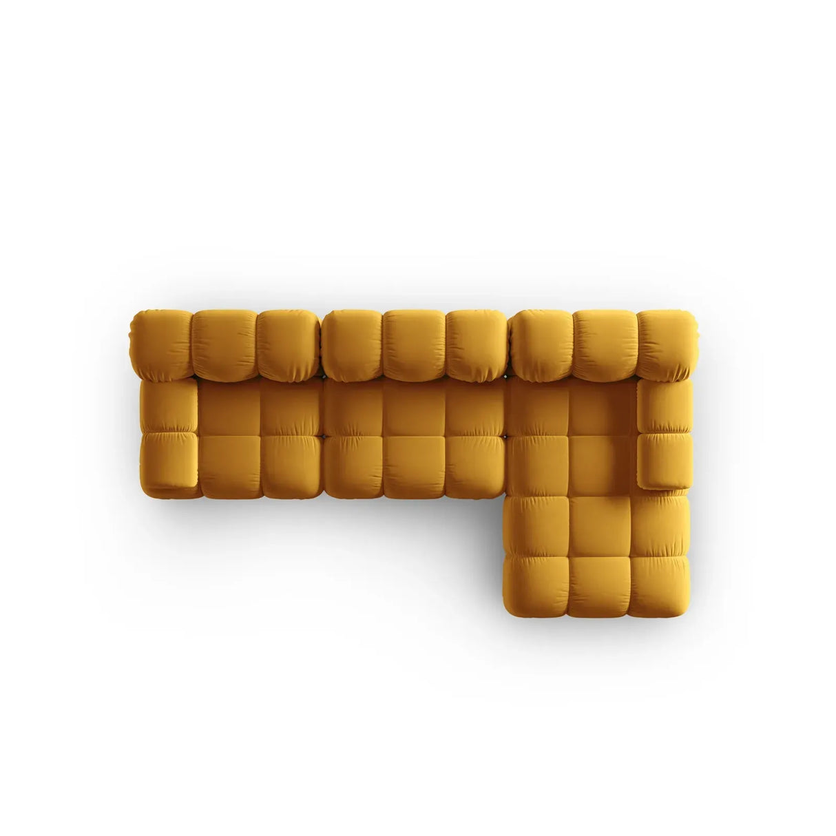 Bellis Modulares 4-Sitzer Sofa Chaise Longue Rechts mit Samtbezug oder 3D-Stoff, 282 cm - ZEN ZONE Furniture