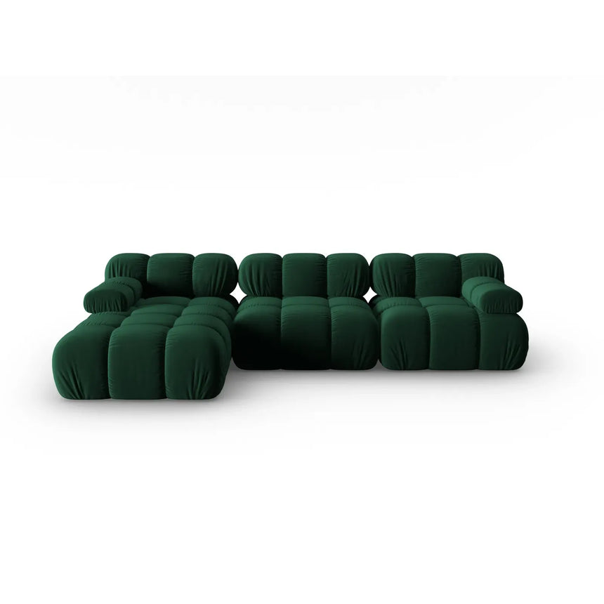 Bellis Modulares 4-Sitzer Sofa Chaise Longue Links mit Samtbezug oder 3D-Stoff, 282 cm - ZEN ZONE Furniture