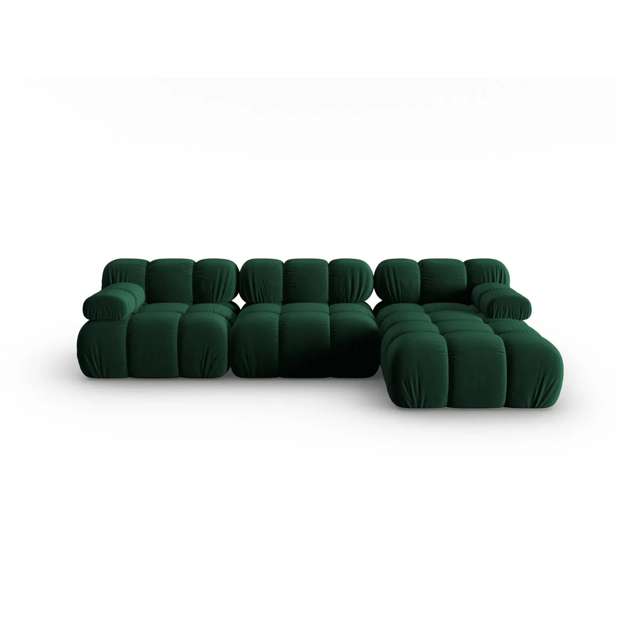 Bellis Modulares 4-Sitzer Sofa Chaise Longue Rechts mit Samtbezug oder 3D-Stoff, 282 cm - ZEN ZONE Furniture