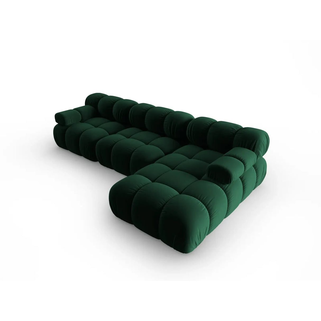 Bellis Modulares 4-Sitzer Sofa Chaise Longue Rechts mit Samtbezug oder 3D-Stoff, 282 cm - ZEN ZONE Furniture
