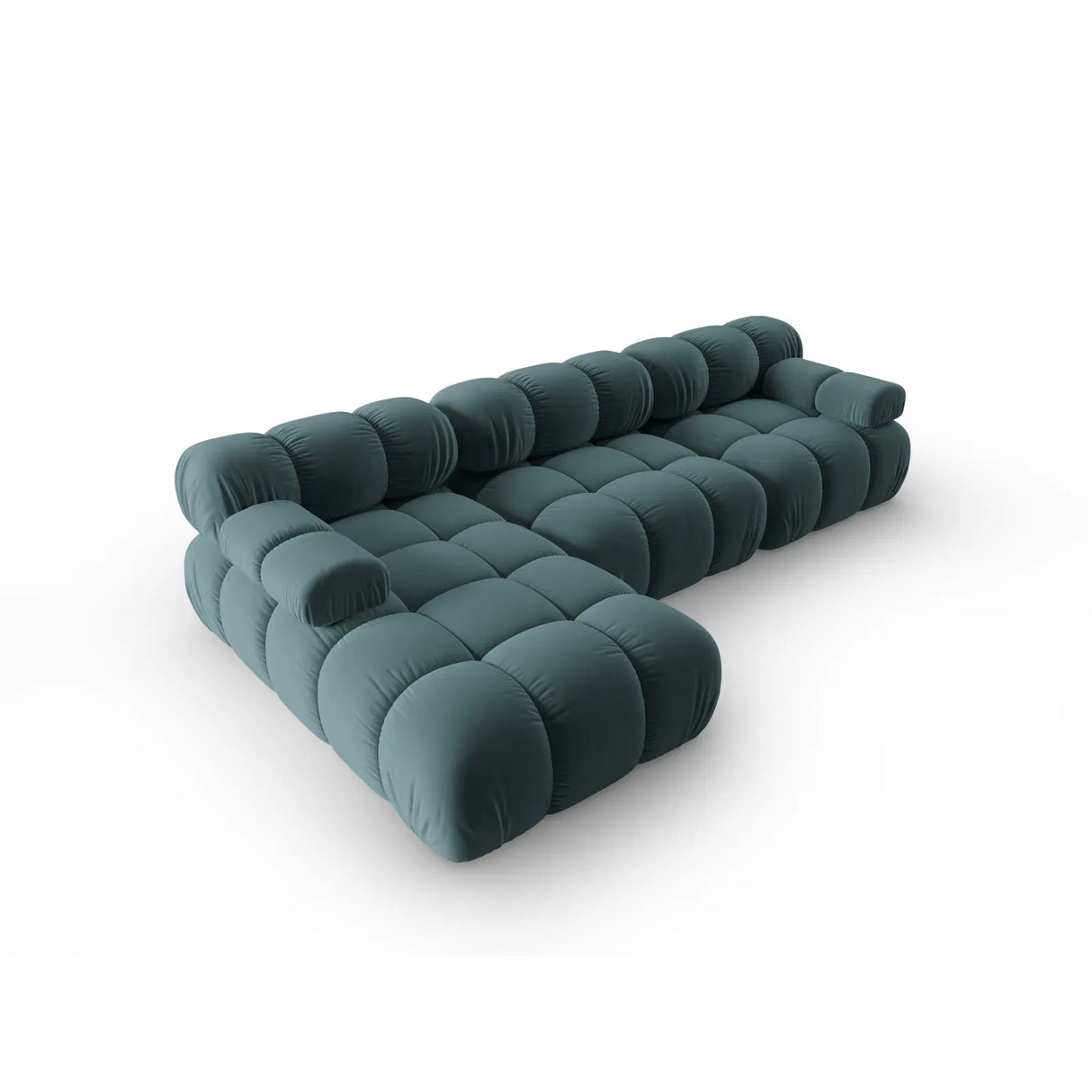 Bellis Modulares 4-Sitzer Sofa Chaise Longue Links mit Samtbezug oder 3D-Stoff, 282 cm - ZEN ZONE Furniture