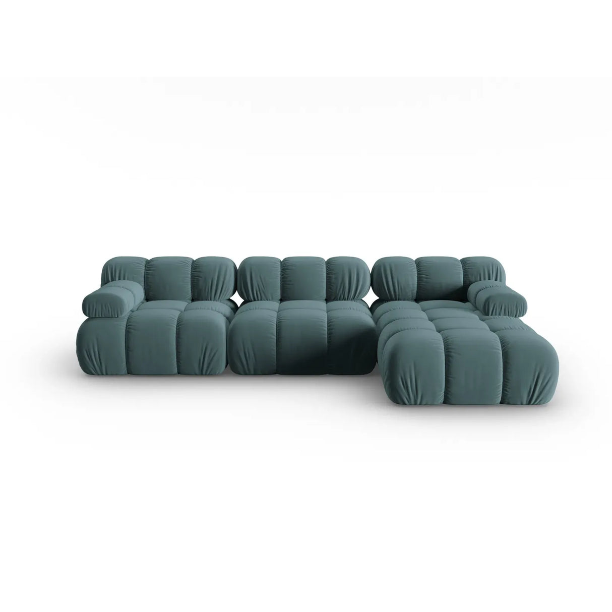 Bellis Modulares 4-Sitzer Sofa Chaise Longue Rechts mit Samtbezug oder 3D-Stoff, 282 cm - ZEN ZONE Furniture