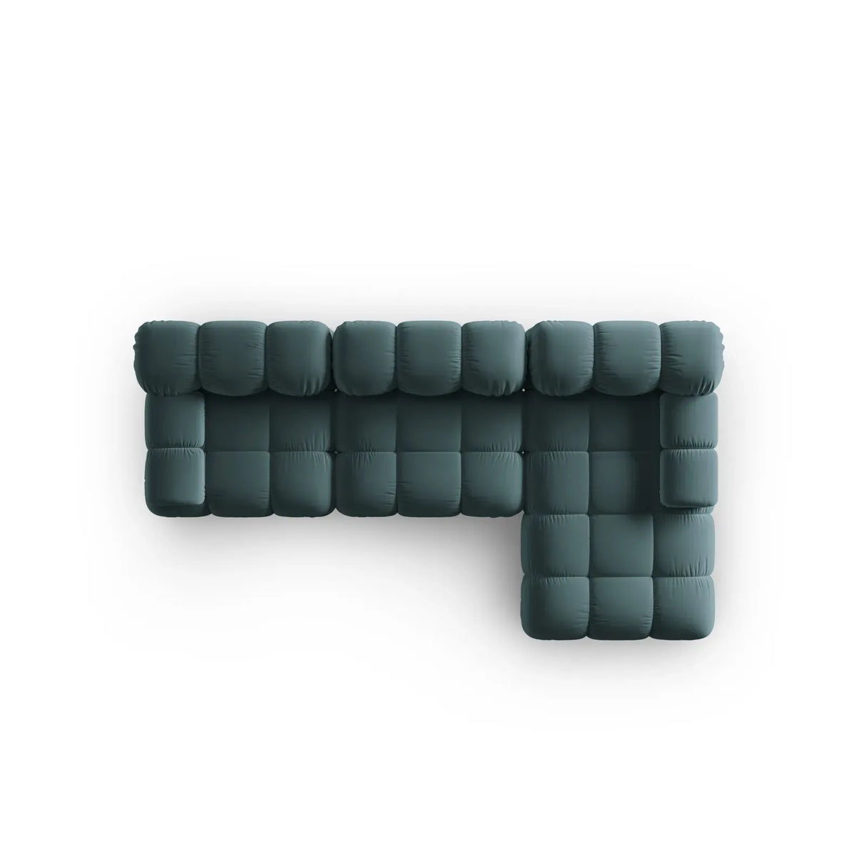 Bellis Modulares 4-Sitzer Sofa Chaise Longue Rechts mit Samtbezug oder 3D-Stoff, 282 cm - ZEN ZONE Furniture