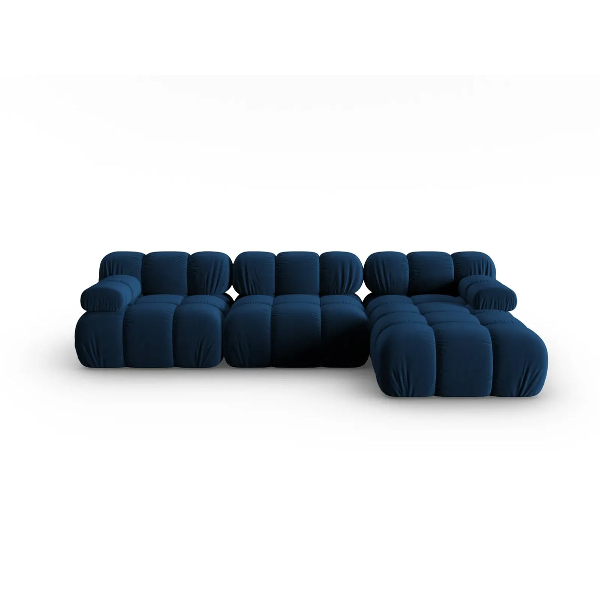 Bellis Modulares 4-Sitzer Sofa Chaise Longue Rechts mit Samtbezug oder 3D-Stoff, 282 cm - ZEN ZONE Furniture