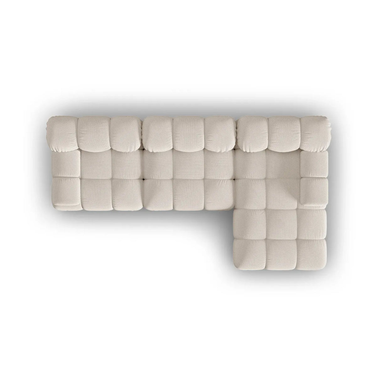 Bellis Modulares 4-Sitzer Sofa Chaise Longue Rechts mit Samtbezug oder 3D-Stoff, 282 cm - ZEN ZONE Furniture