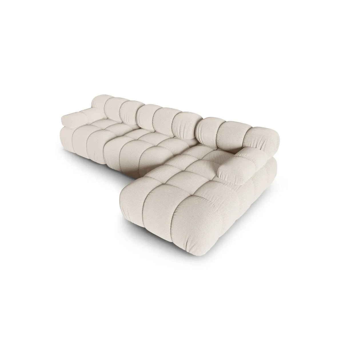 Bellis Modulares 4-Sitzer Sofa Chaise Longue Rechts mit Samtbezug oder 3D-Stoff, 282 cm - ZEN ZONE Furniture