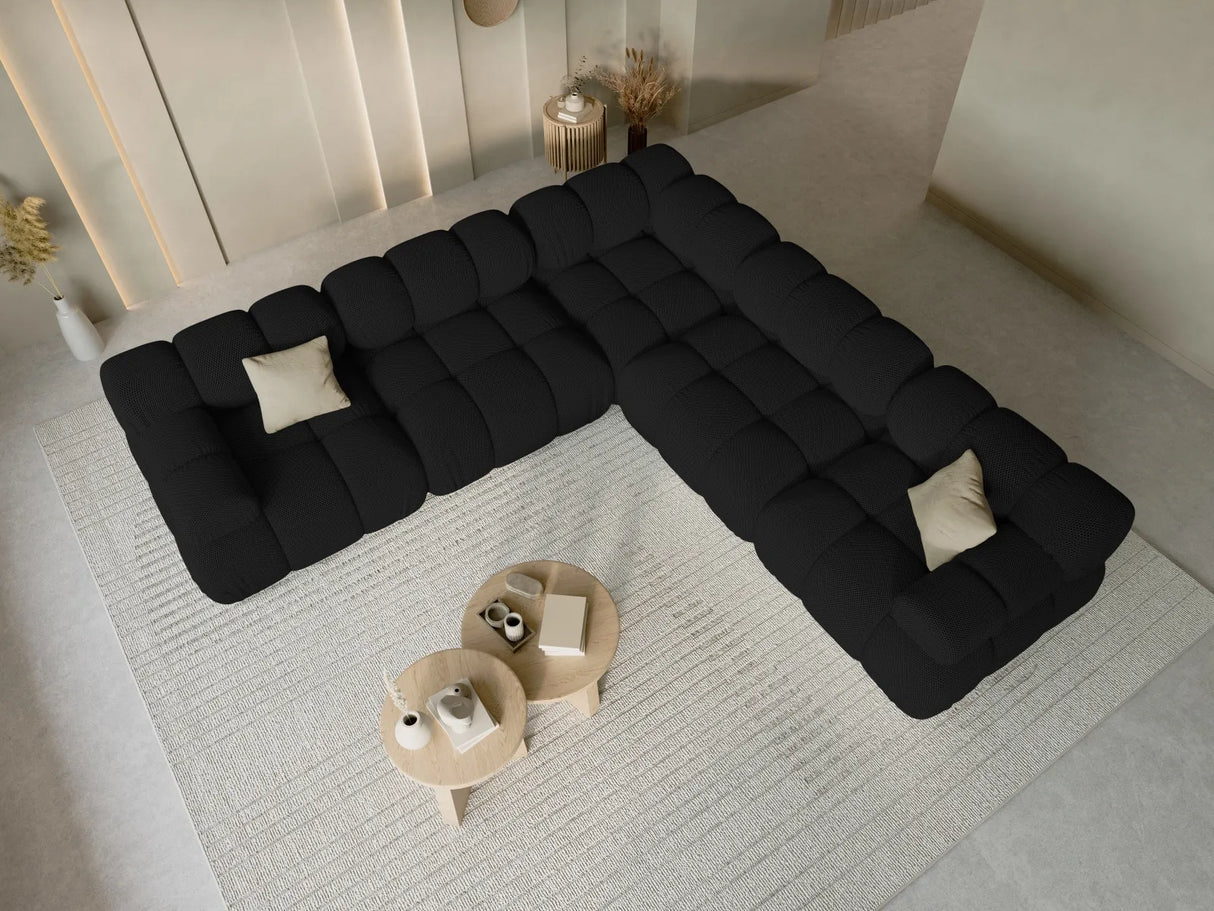 Bellis Modulares 5-Sitzer Ecksofa mit 3D-Stoff (Son19) in Schwarz 282 cm – Bild 2