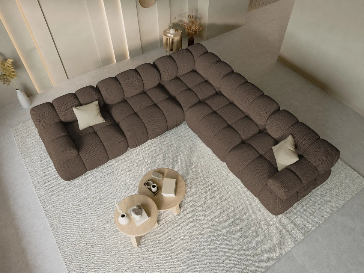 Bellis Modulares 5-Sitzer Ecksofa mit 3D-Stoff (Son40) in Braun 282 cm – Bild 6