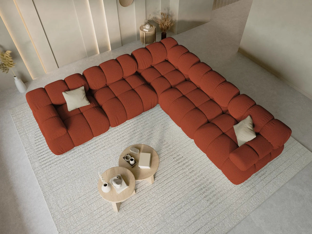 Bellis Modulares 5-Sitzer Ecksofa mit 3D-Stoff (Son44) in Ziegel 282 cm – Bild 7
