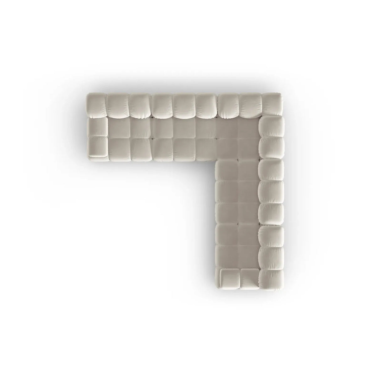 Bellis Modulares 5-Sitzer Ecksofa mit Samtbezug oder 3D-Stoff 282 cm - ZEN ZONE Furniture