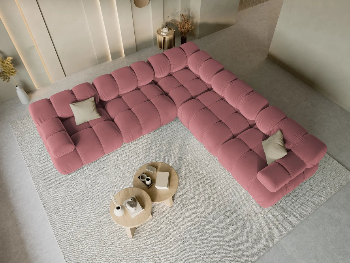 Bellis Modulares 5-Sitzer Ecksofa mit Samt-Stoff (Blu52) in Rosa 282 cm – Bild 1