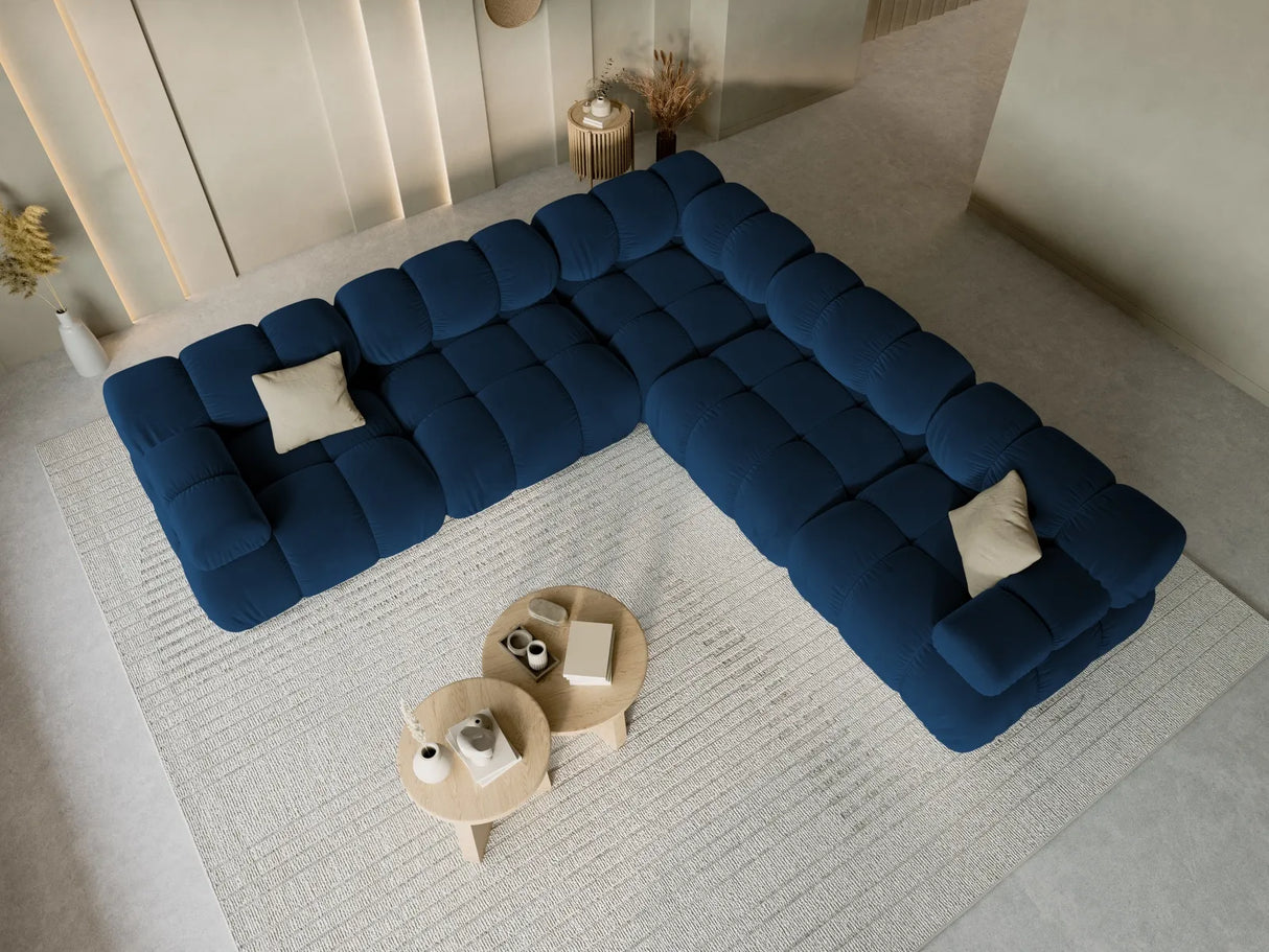 Bellis Modulares 5-Sitzer Ecksofa mit Samt-Stoff (Blu86) in Königsblau 282 cm – Bild 8