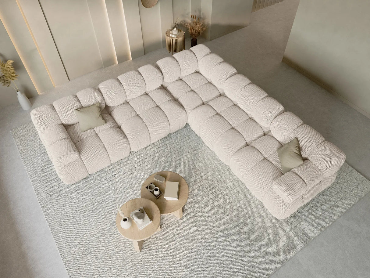 Bellis Modulares 5-Sitzer Ecksofa mit Samtbezug oder 3D-Stoff 282 cm – Bild 7