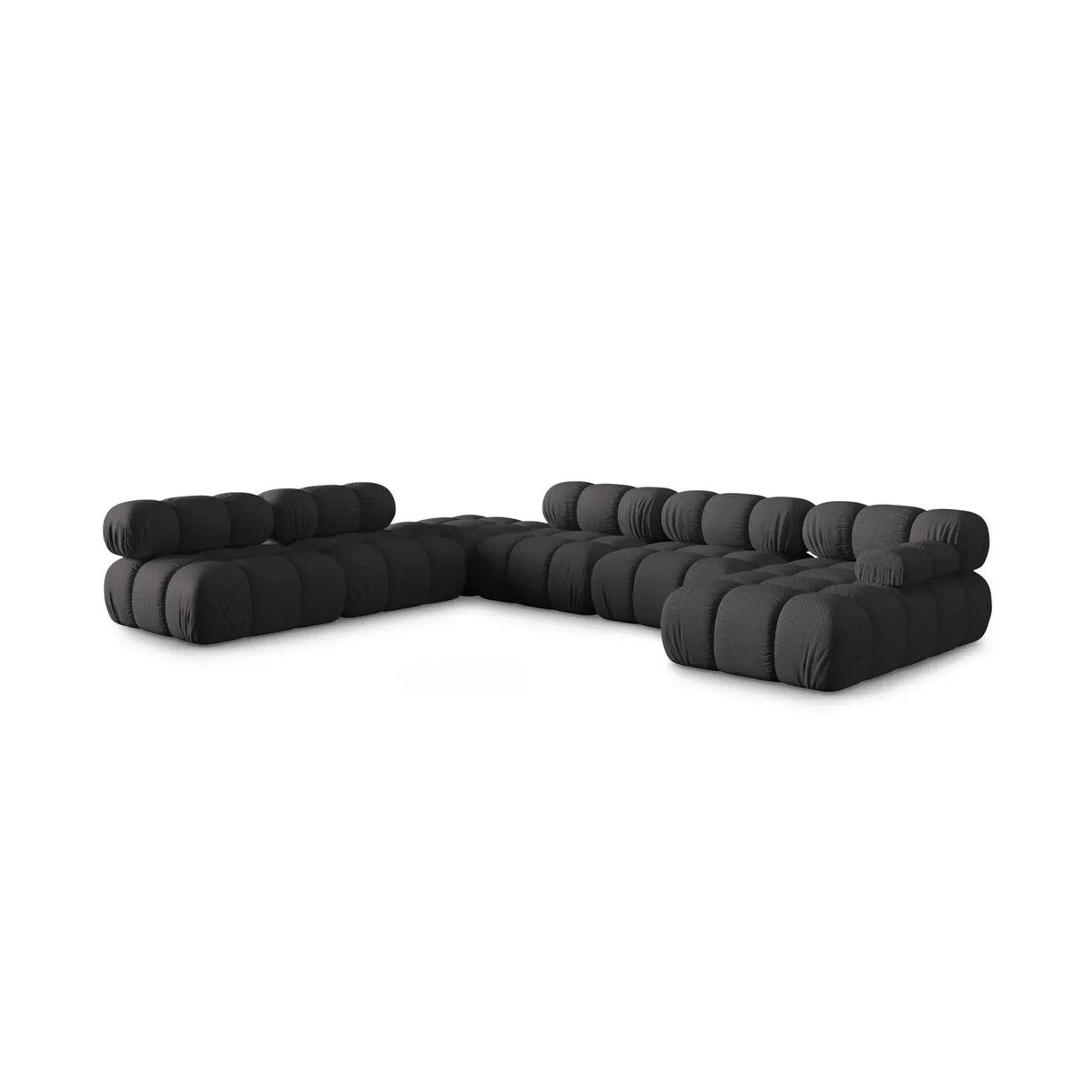 Bellis Modulares Sofa 6 Module Chaise Longue Links mit Samtbezug oder 3D-Stoff, 376x282 cm - ZEN ZONE Furniture