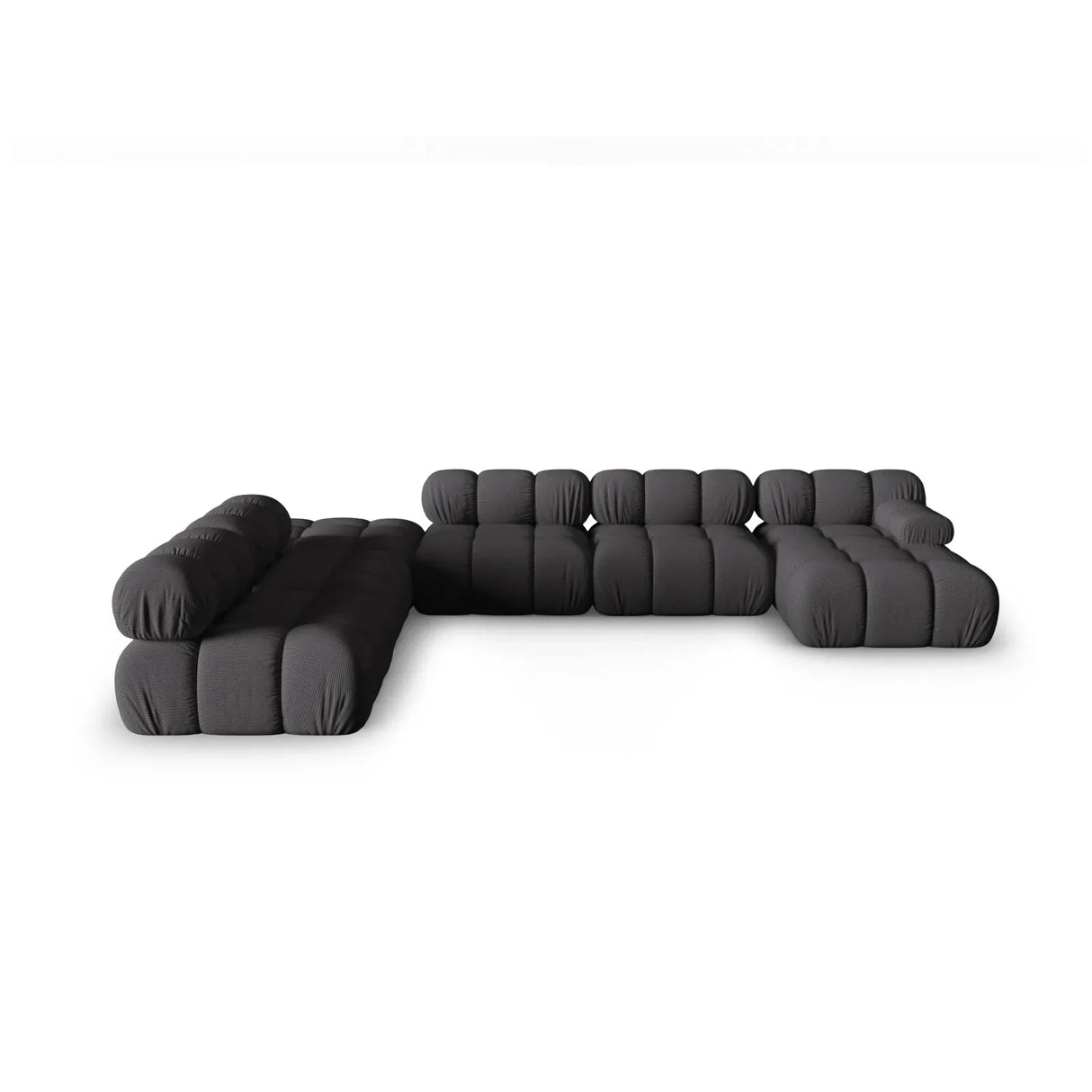 Bellis Modulares Sofa 6 Module Chaise Longue Links mit Samtbezug oder 3D-Stoff, 376x282 cm - ZEN ZONE Furniture