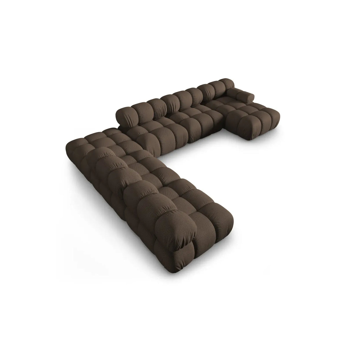 Bellis Modulares Sofa 6 Module Chaise Longue Links mit Samtbezug oder 3D-Stoff, 376x282 cm - ZEN ZONE Furniture